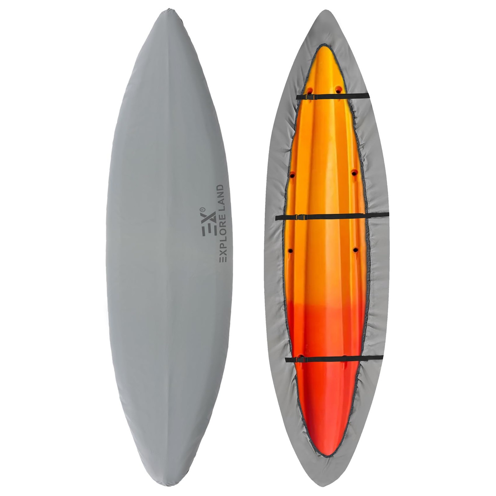 Explore Land 10.8-12ft Kayak Cover Waterproof 600D Heavy Duty Fade Resistant