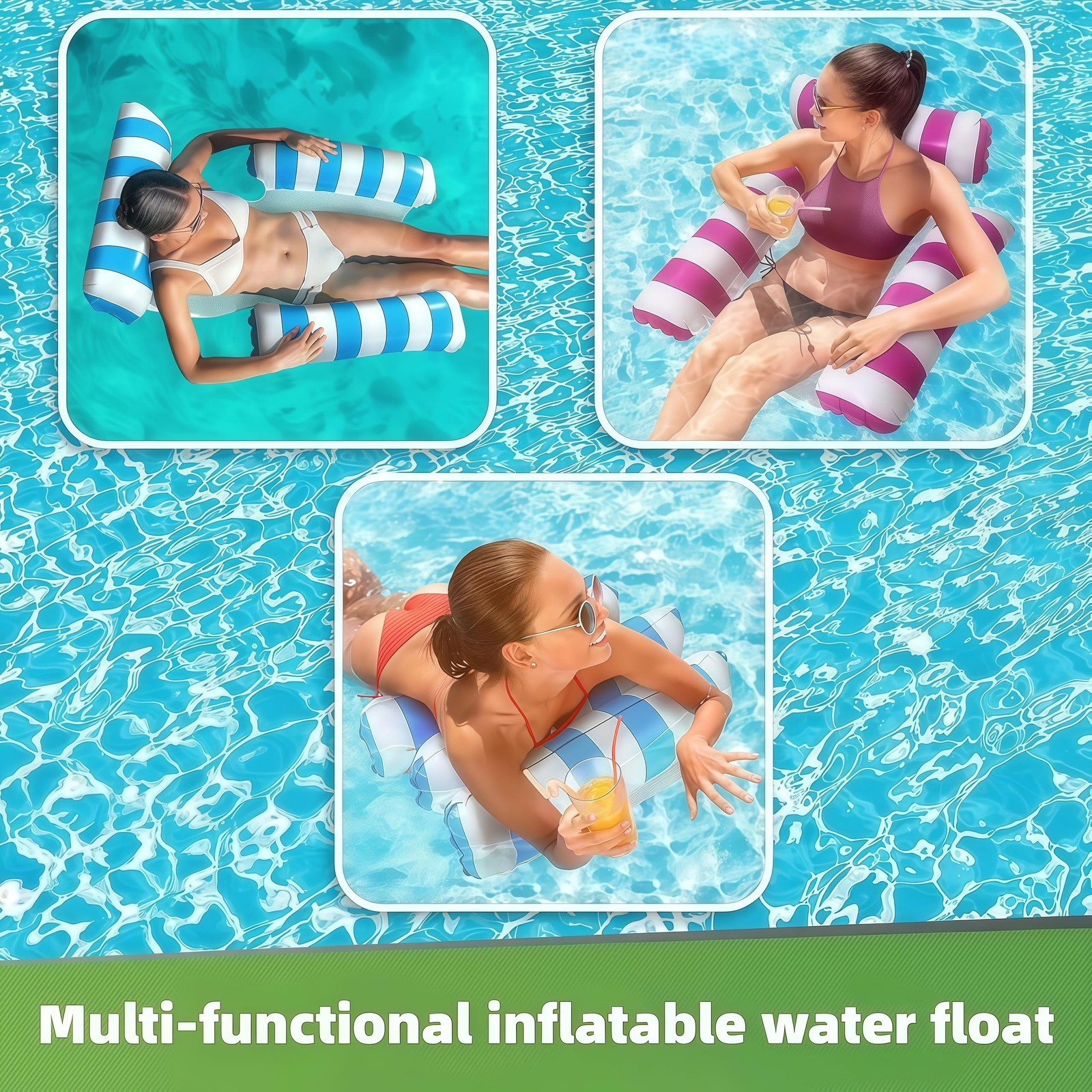 3 Pack 300 LB Pool X-Large, Blue, Dark Rose Red, Green, Orange, Yellow