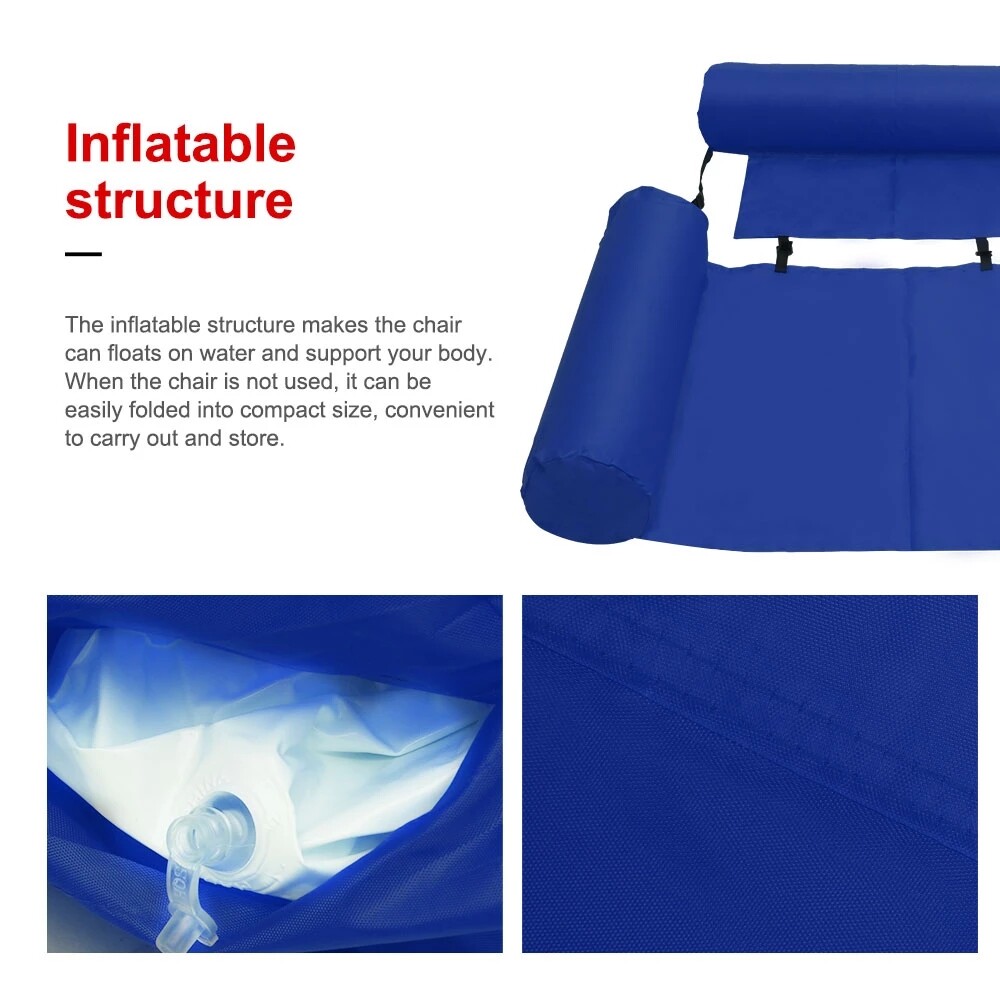 Floating Inflatable Swimming Pool Chair Relaxing Seat Water Bed Lounge Air Sofa