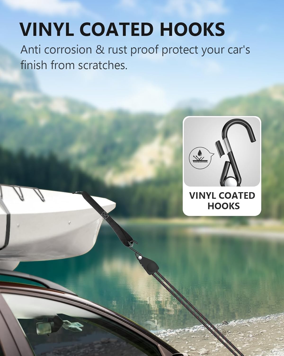 Secure 1/4 Inch Ratchet Tie Down Straps – Up to 150 lbs Load Capacity, 8 Pack
