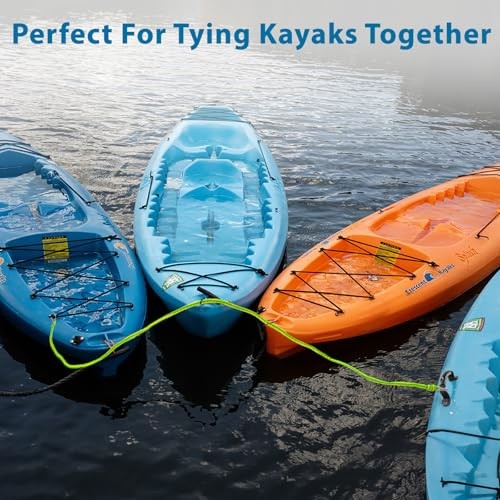 Floating Kayak Tow Rope with Clips – Quick Connect Rescue Line for Kayaks, 20FT
