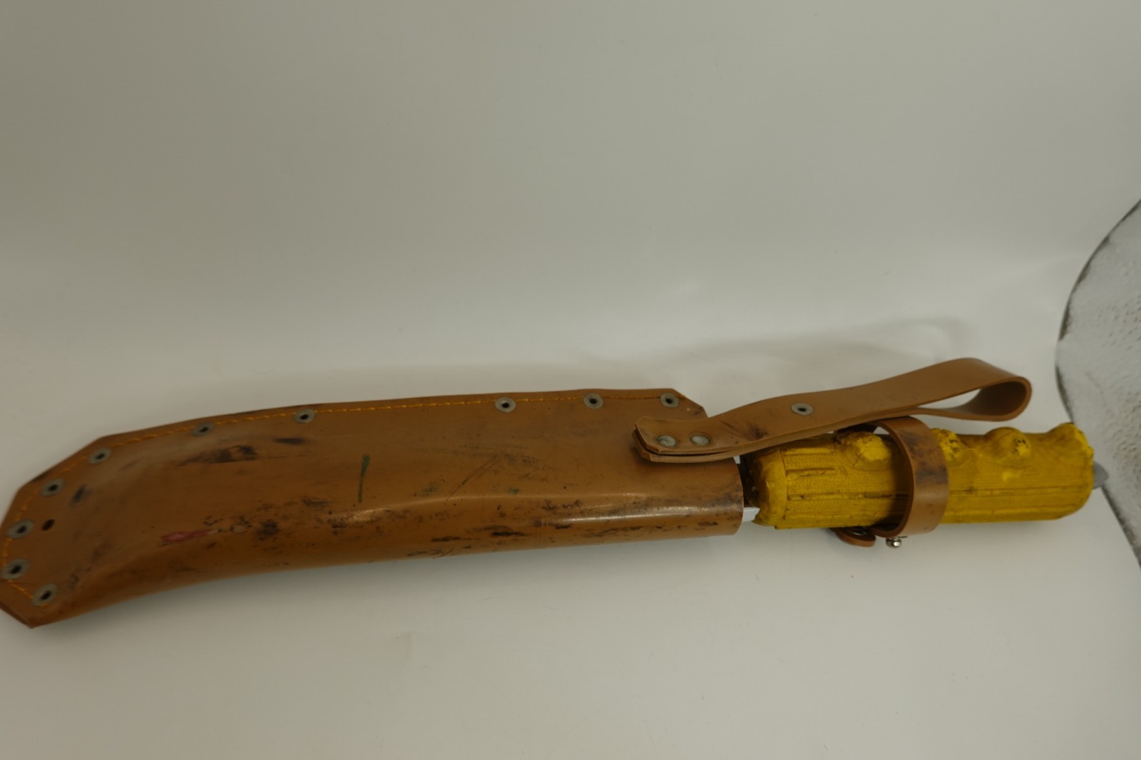 Vintage Diving Knife Dive Diver Tool Stainless Steel Yellow Rubber Handle Japan