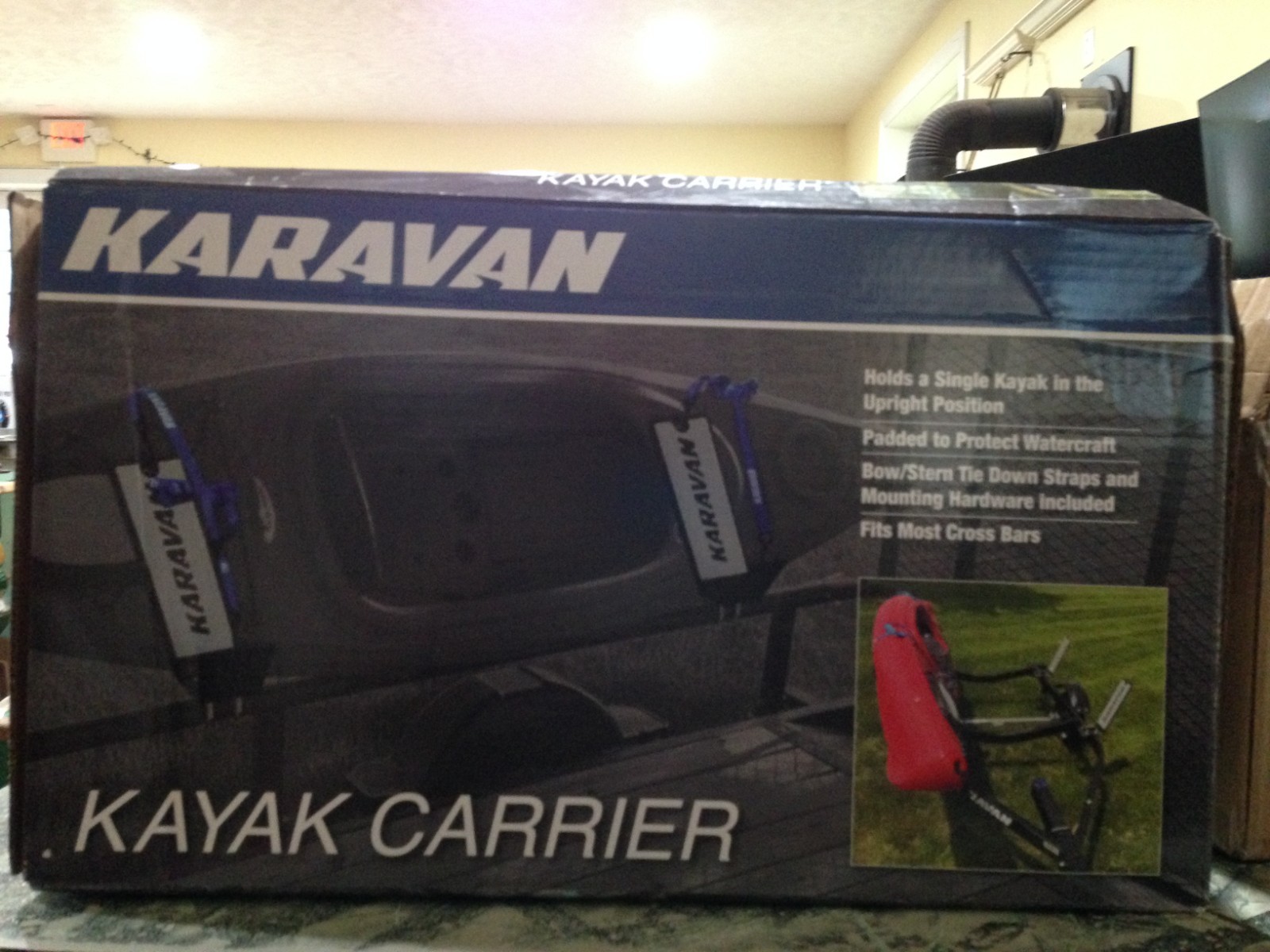 Karavan Kayak Carrier Padded Bow w/Stern Tie Down Strap/Hardware New Damaged Box
