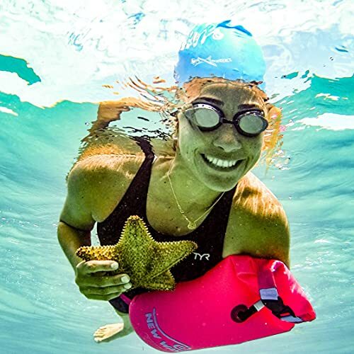 SAFETY FLOAT & DRYBAG for Open Water Swimmers Triathletes PVC 15L Pink NEW WAVE