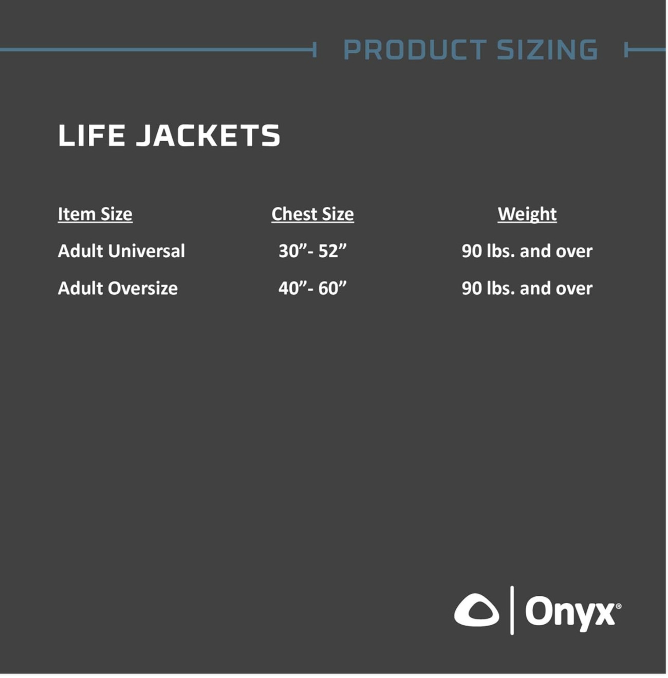 Onyx General Purpose Life Jacket Adult USCG Type III PFD Over 90 lbs Boat Fish