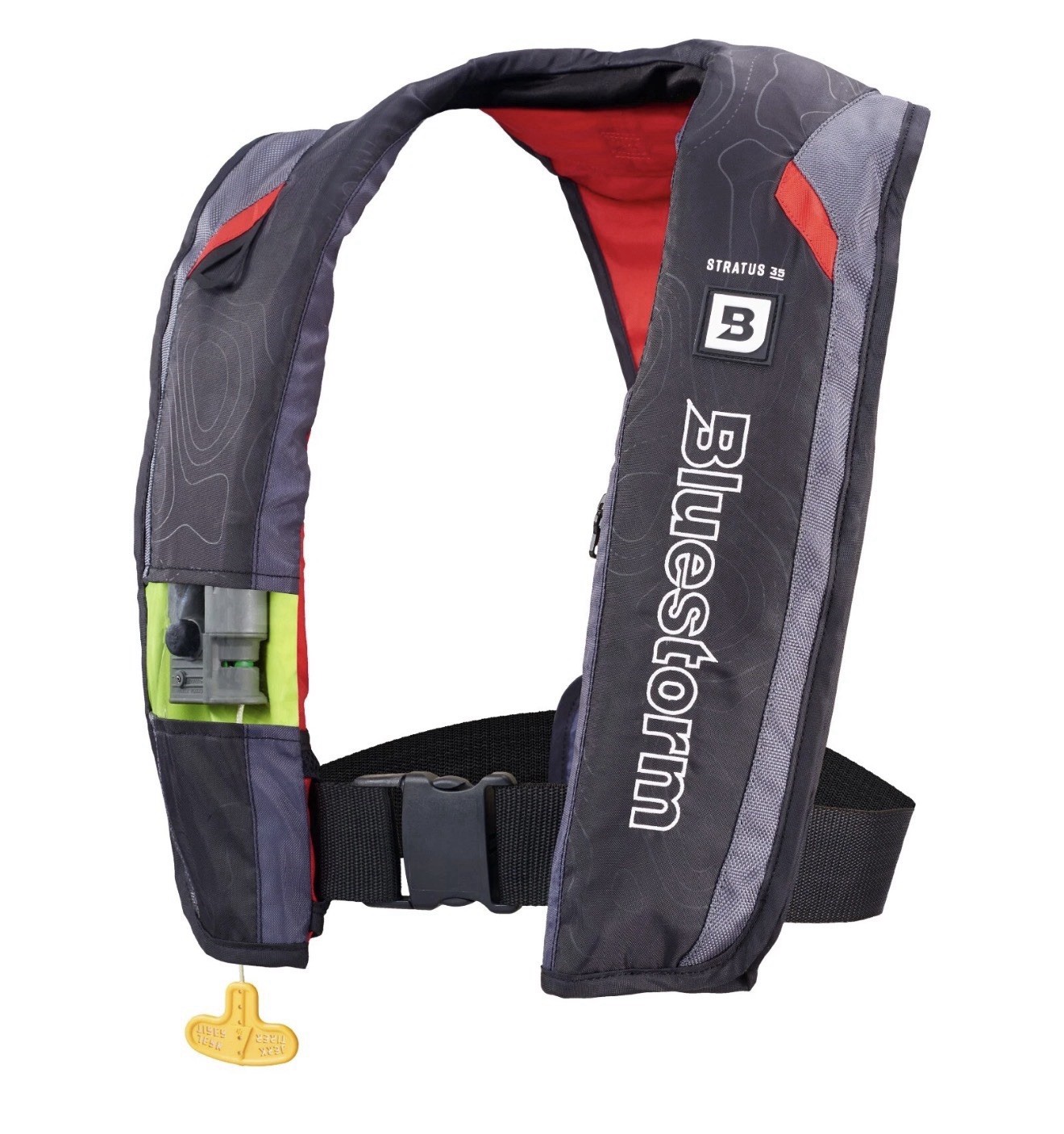Bluestorm Stratus 35 Inflatable Life Jacket USCG Approved Type 2 PFD, Nitro Red