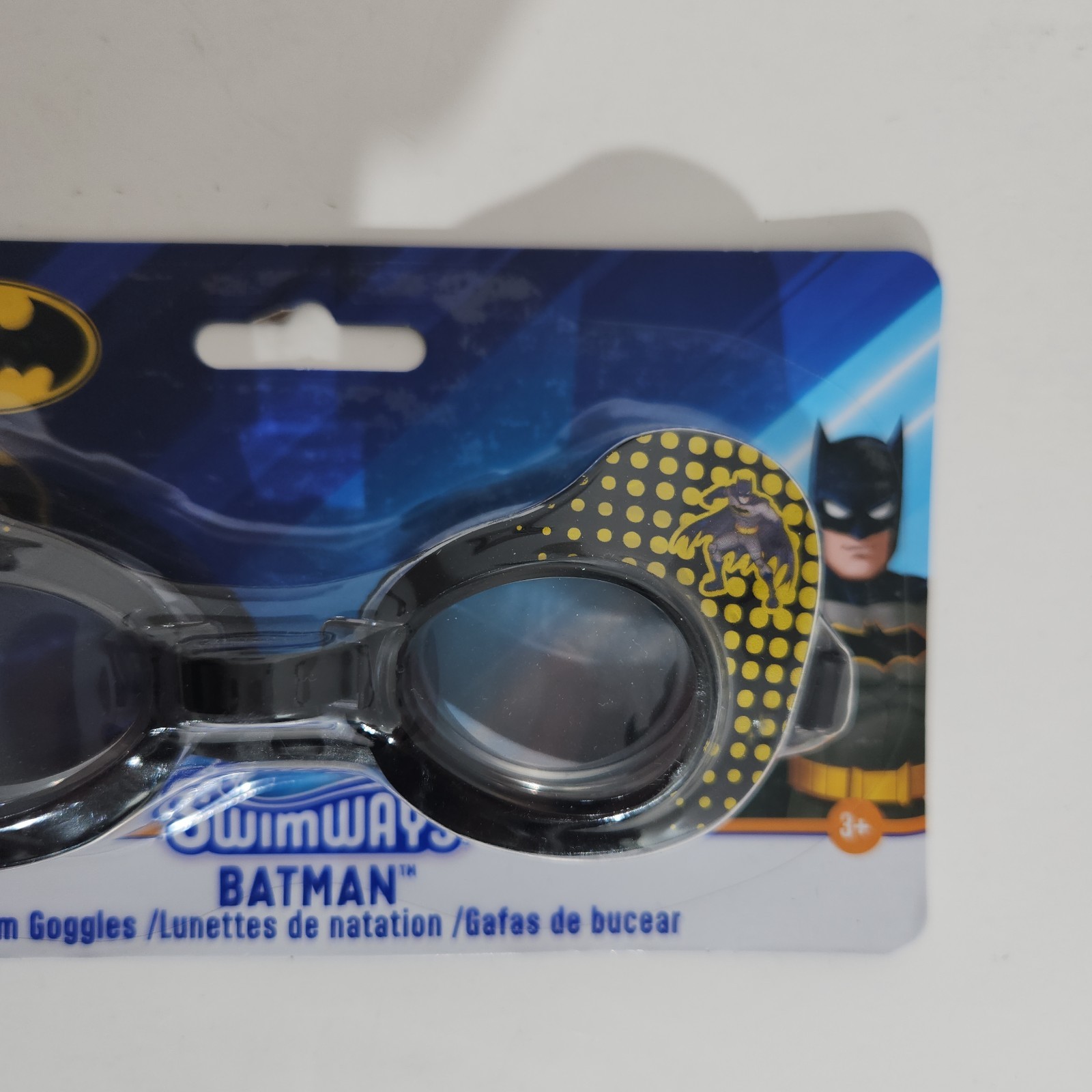 Batman Swim Goggles 3+ Years Kid Super Heroes Swim Glasses Black Gold Yellow Bat