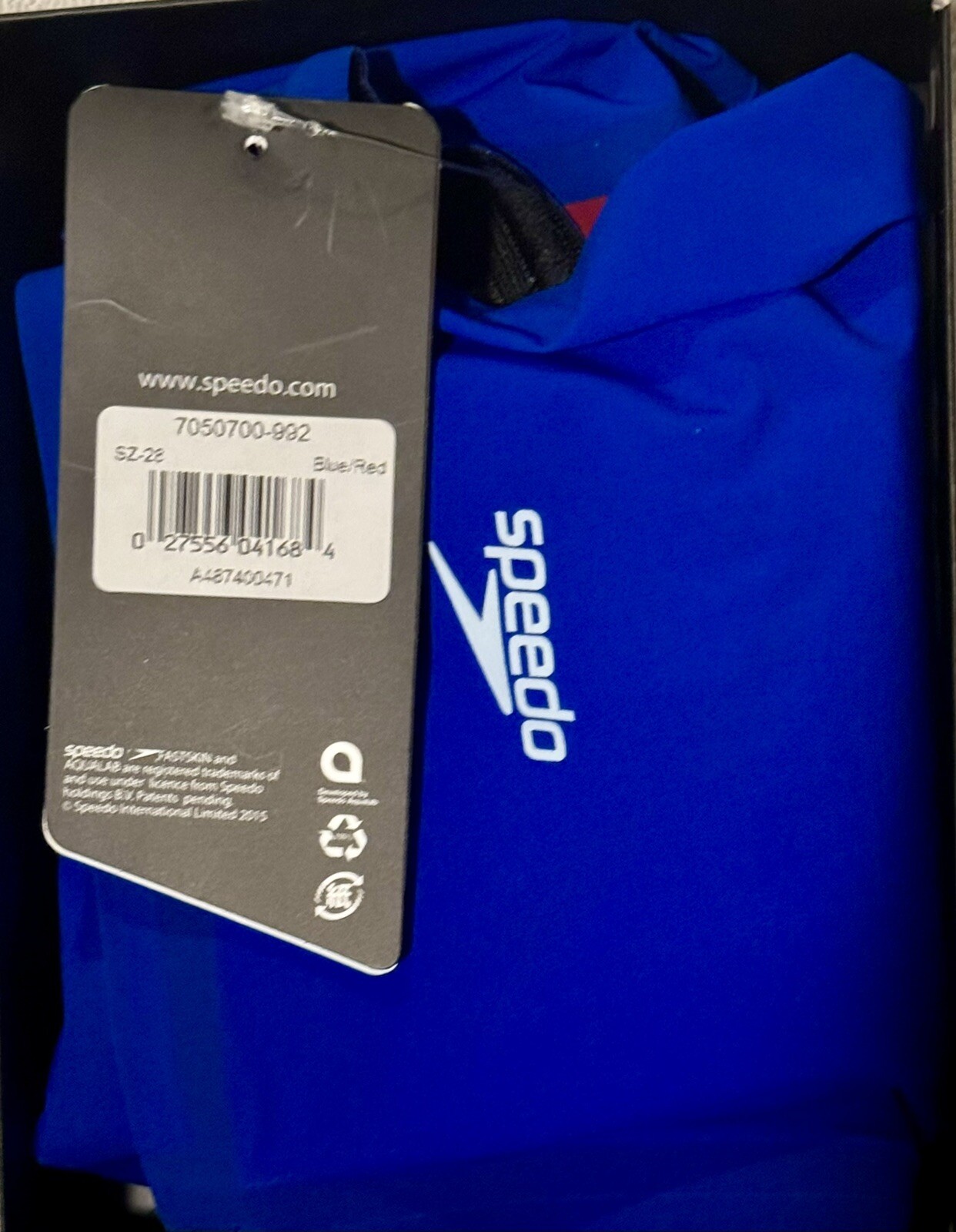 Speedo Male Size 28 Fastskin LZR Racer Elite 2 Blue/Red