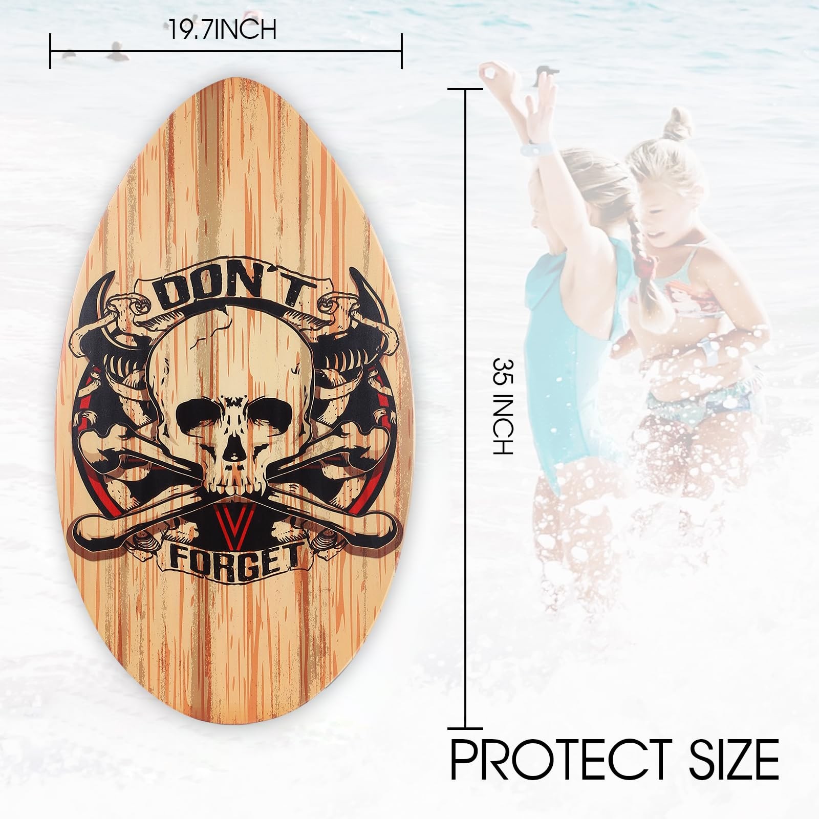 Hqo Lovl 35 Inch Skim Board For Kids Adults Wooden Skim Boards High Gloss Coat