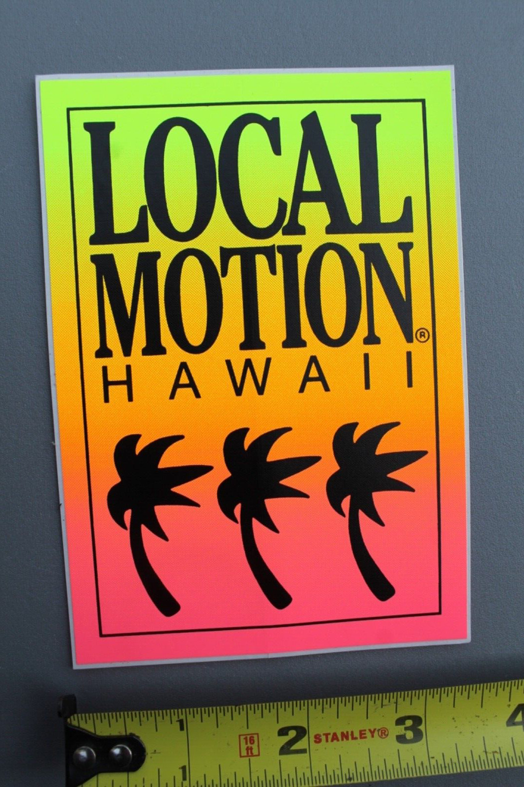 LOCAL MOTION Hawaii Surfboards Neon Orange Pink 80’s LM1 Vintage Surfing STICKER