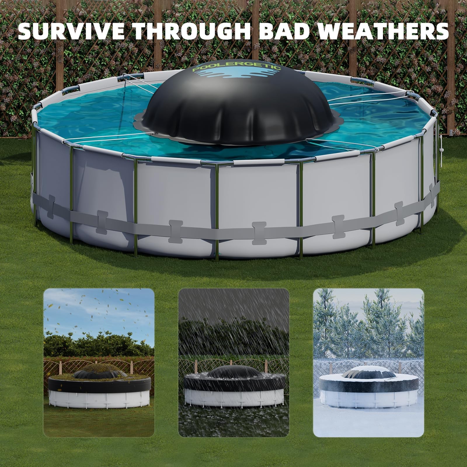 5×5 FT Pool Pillows for Above Ground Pools, Large Winter Pool Pillow for wint…