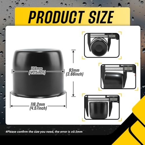 4Pcs 4.25″ Push Through Wheel Center Caps Stainless Trailer Hub Cap for Truck