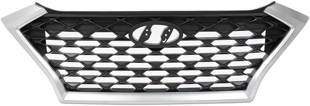 Front Upper Grille Fit Hyundai Tucson 2019-2021, Chrome/Black | Fit 2019-2021