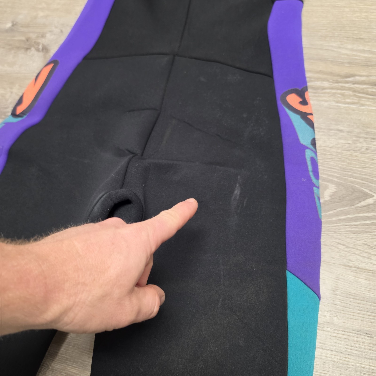 Vintage Slippery USA 2 Piece Wetsuit Set Jacket Farmer John Teal Purple Youth XL
