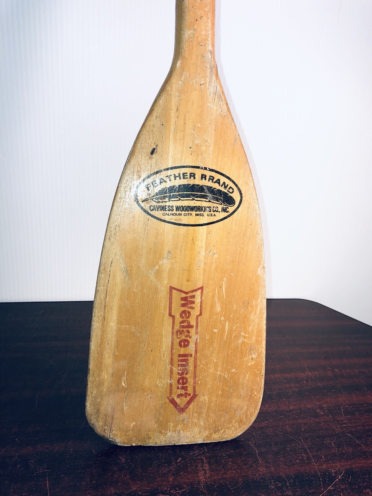 Vintage Feather Brand Paddle / Oar / Canoe / Kayak 35 Inch Made in the USA