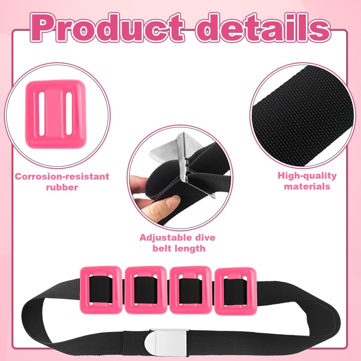 4 Pcs Scuba Weight Belt,Dive Weight Belt,Nylon Coated Dive Weights Block,1.1LB S