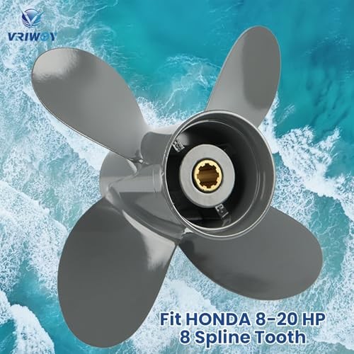 OEM Upgrade 9 1/4×10,4-Blade Aluminum Boat Motor Propeller for Honda/Yamaha 8