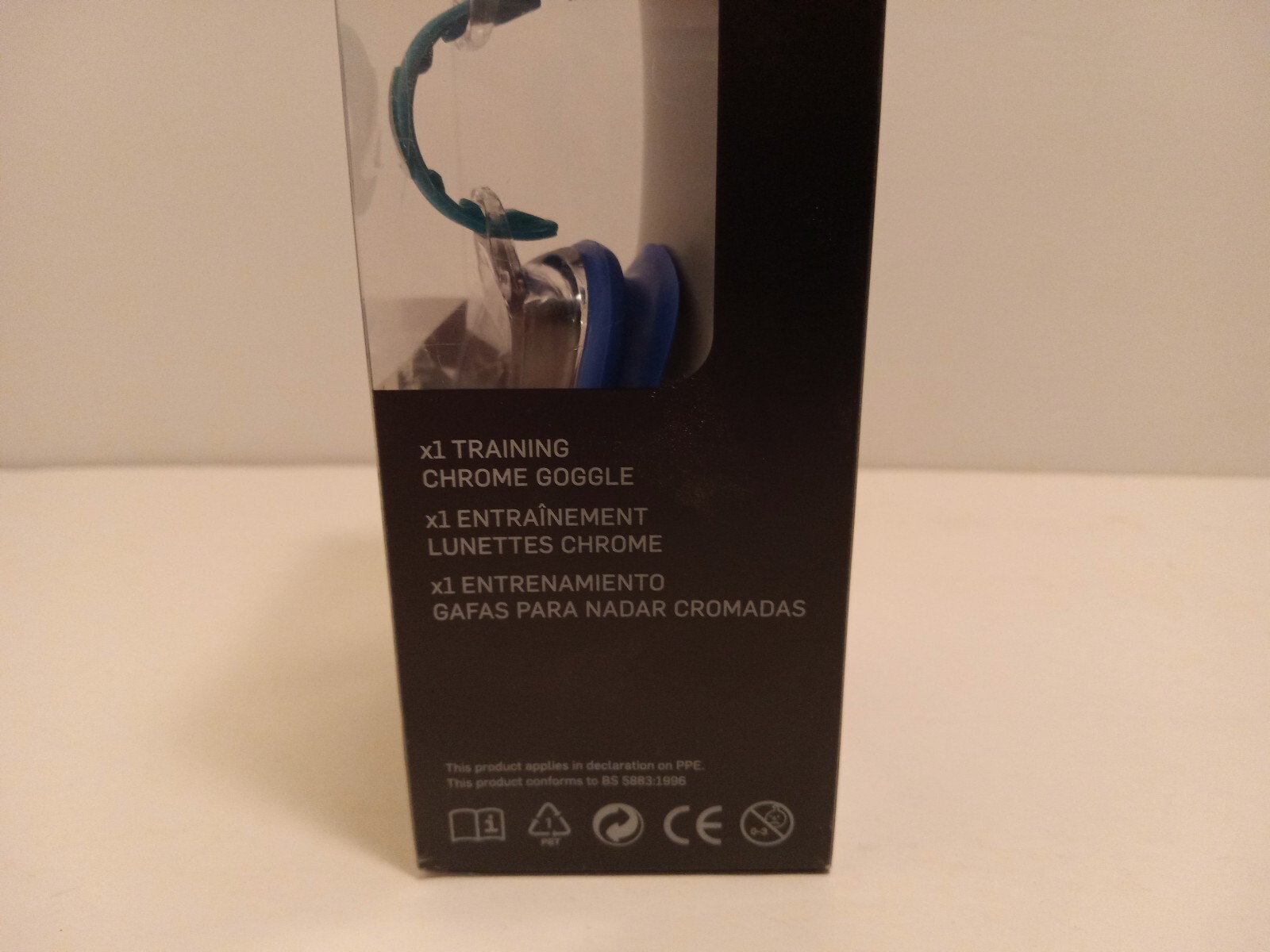 2017 Nike Chrome Swim Training Goggles Green Blue One Size NEW Unused Packaging