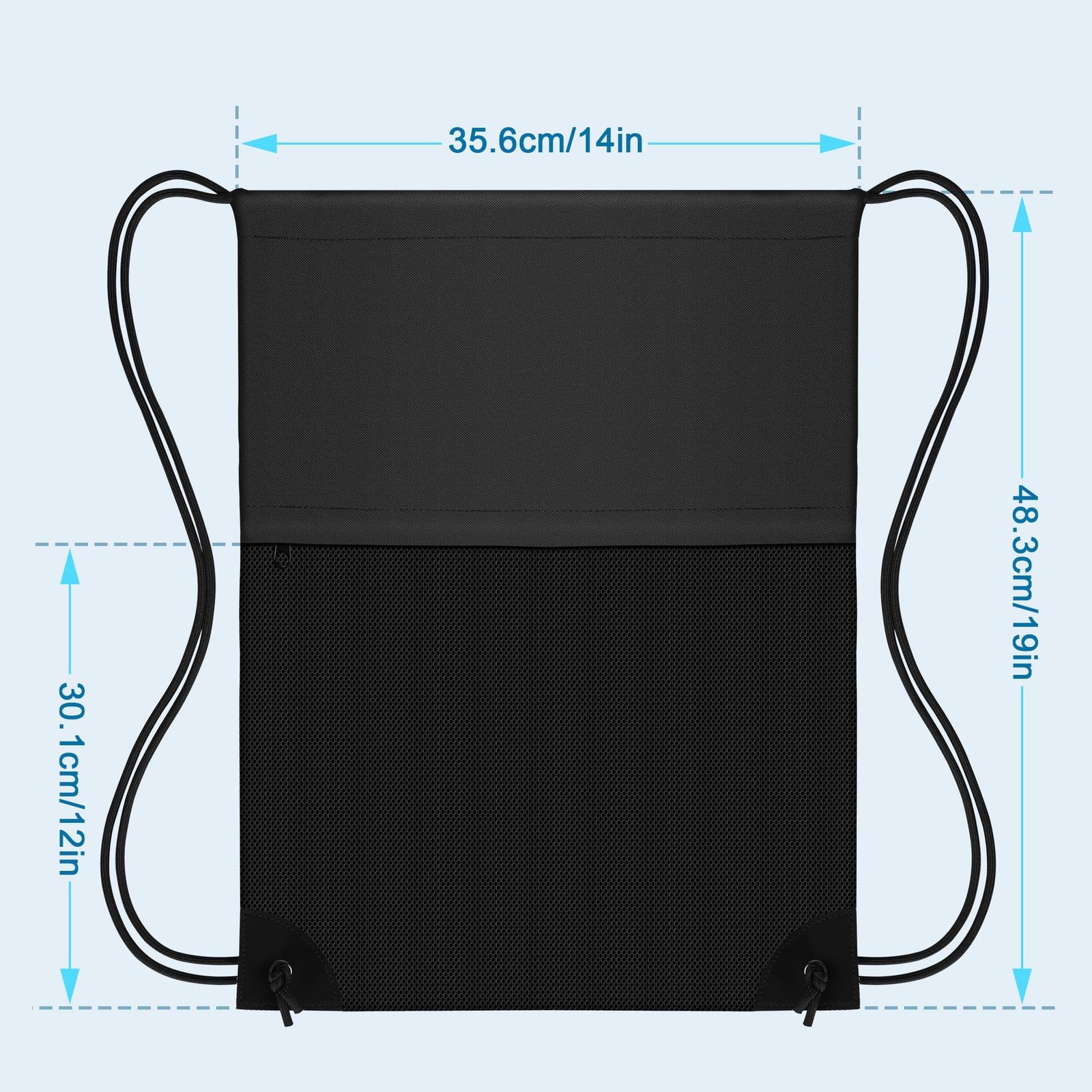 TILYMOL Drawstring Backpack Gym Bag – String for 20L, 1 Pack-black