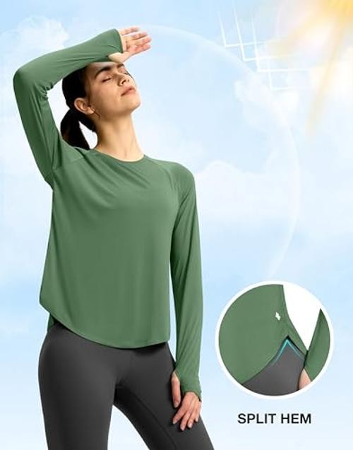Womens Sun Shirts UPF 50+ UV Protection Lightweight Quick Medium Army Green