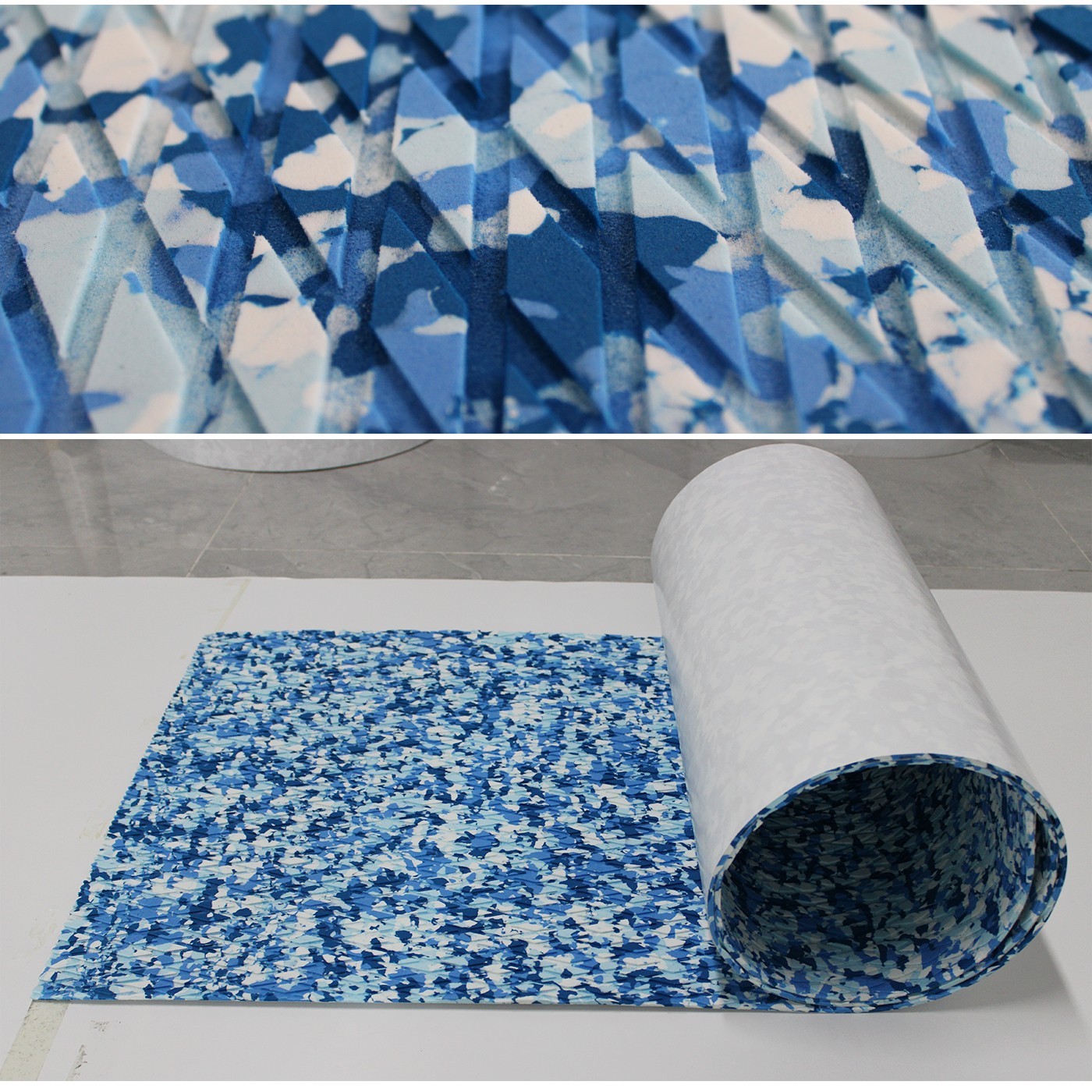 Blue Camo Stand Up Paddle Board Pad EVA Foam Boat Decking Teak Sea Flooring Mat
