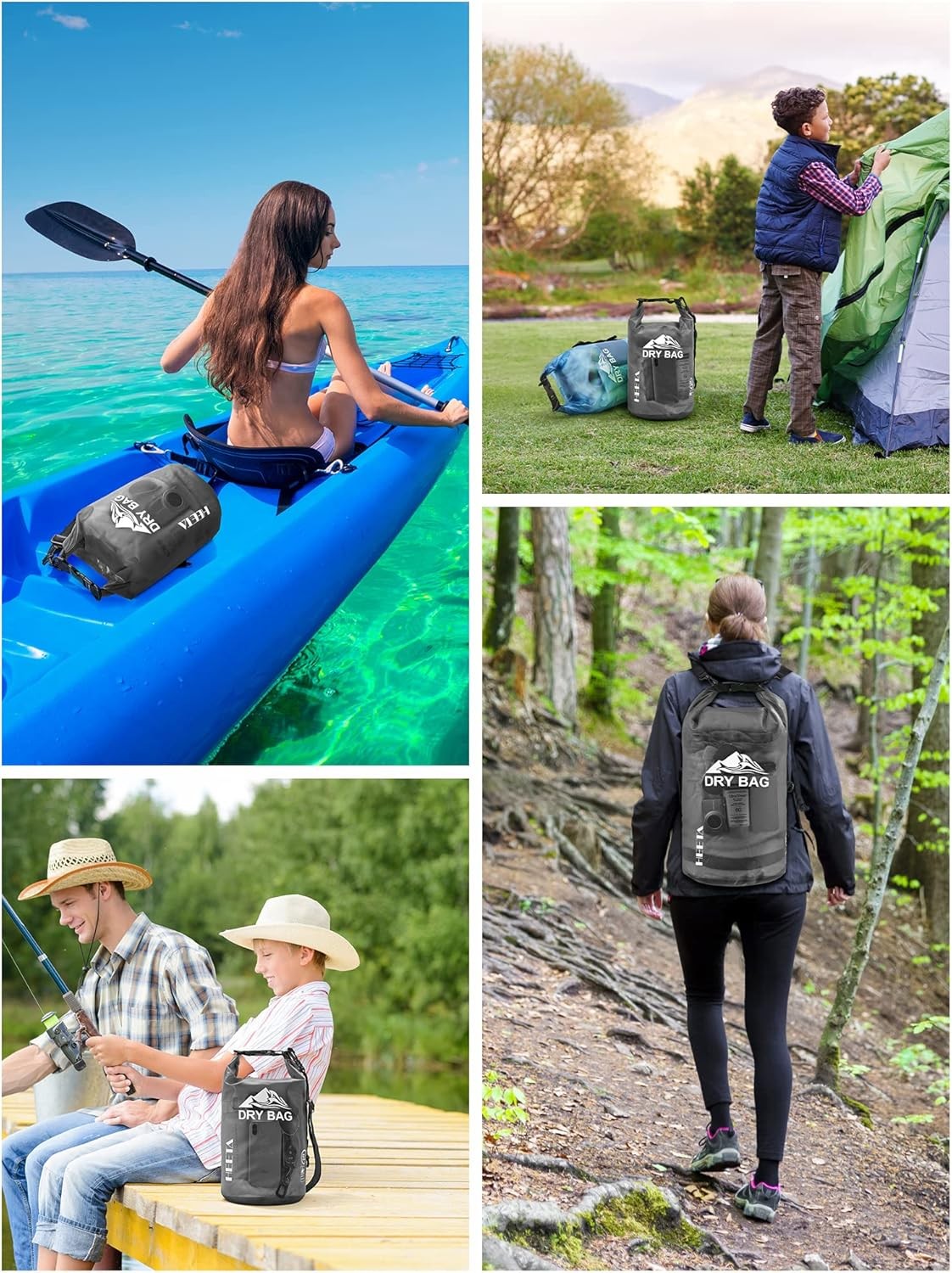 Waterproof Dry Bag Clear Roll Top Floating Beach Kayak Backpack With Phone Case