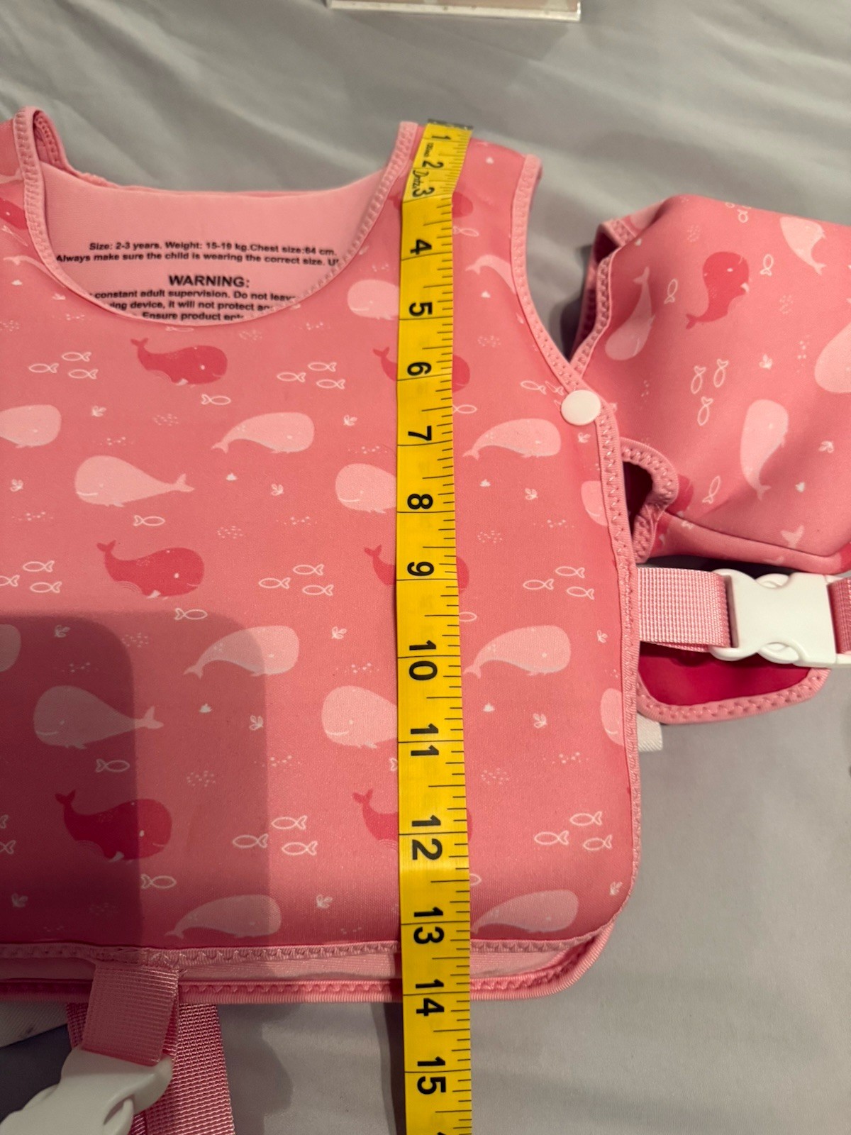 SunnyLife Kids Swim Vest 2-3 Years Pink Whale Print Float Summer Swimming