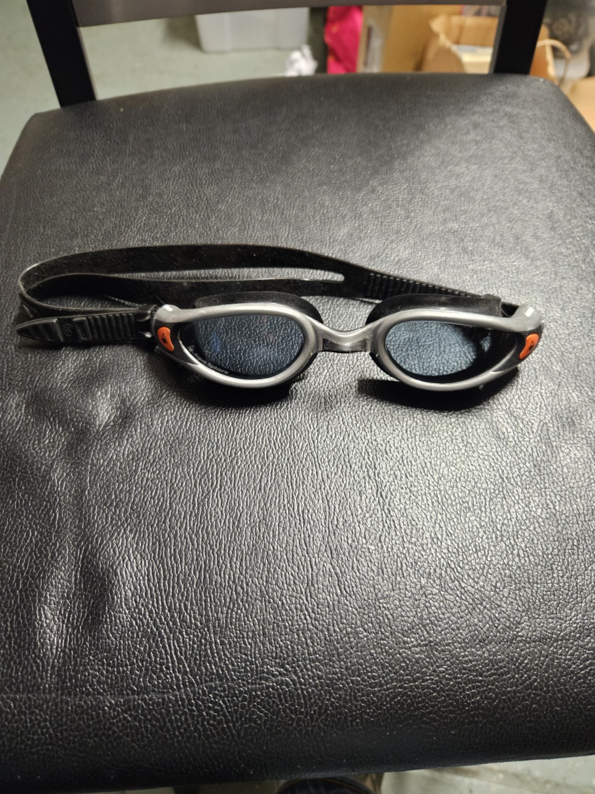 Aqua Sphere Adult Swim Goggles, Black/Silver, Adjustable One Size Made In Italy