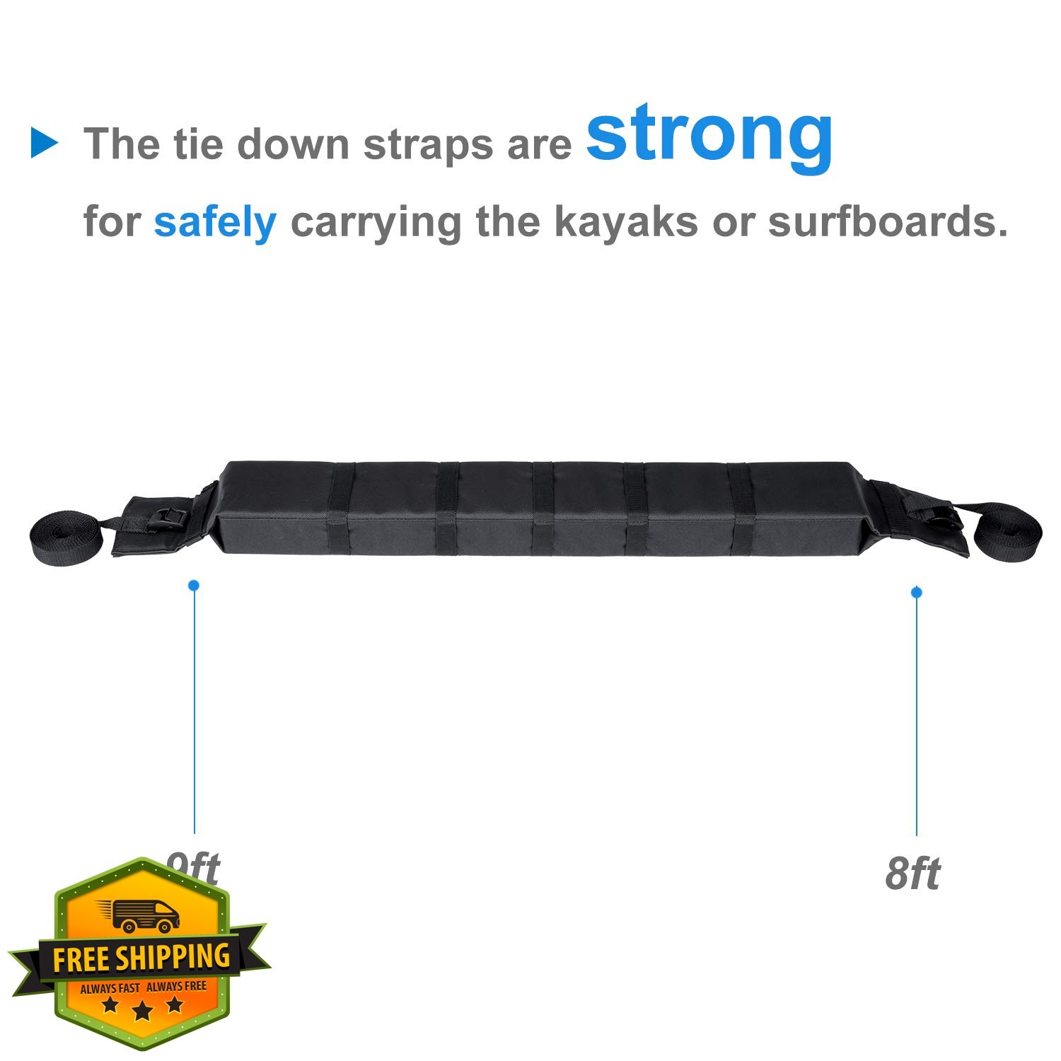 WOOWAVE Kayak Roof Rack Pads Standard