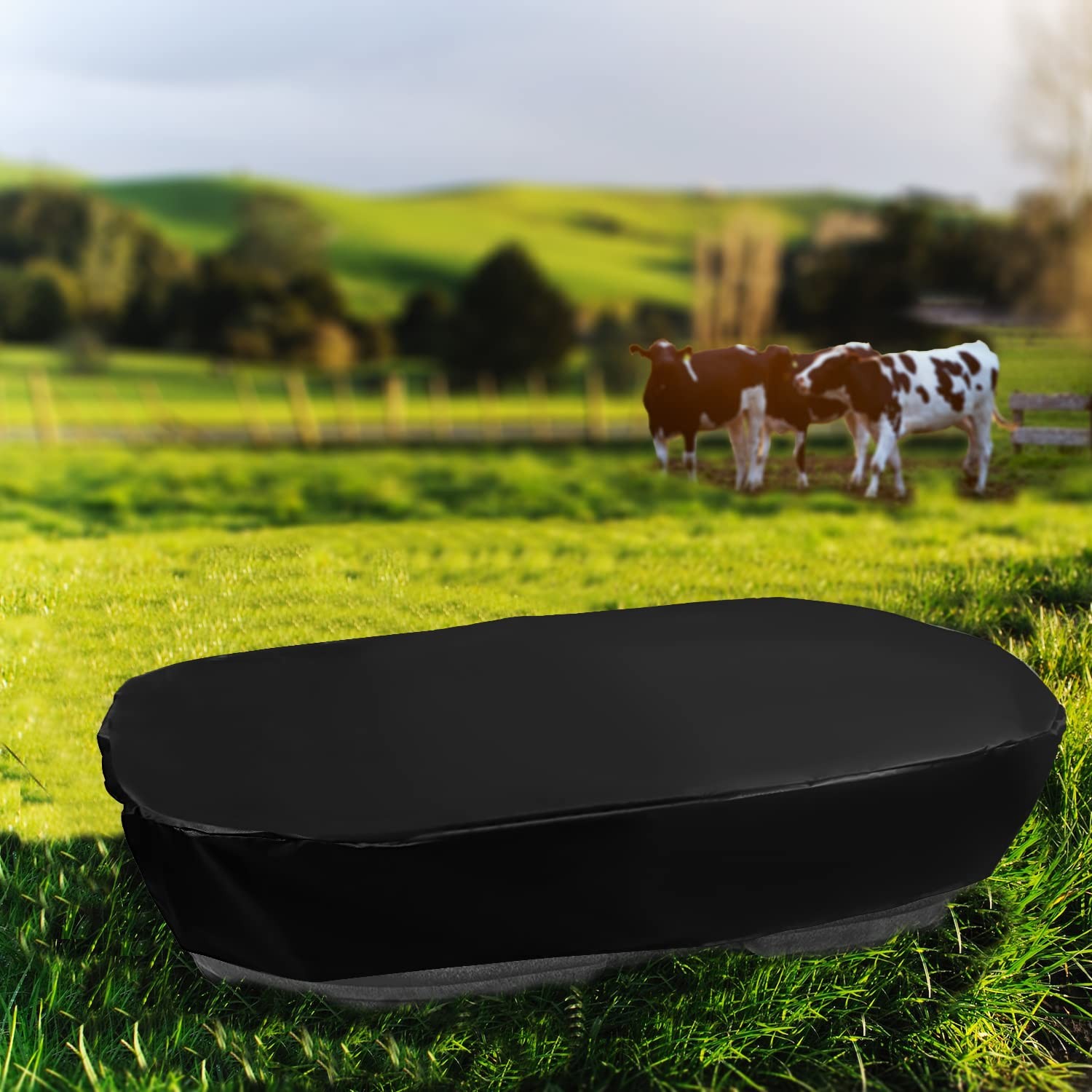 Waterproof Oval Storage Tank Cover, Black, 52.8 x 31.5 x 11.8 inches, Custom,…