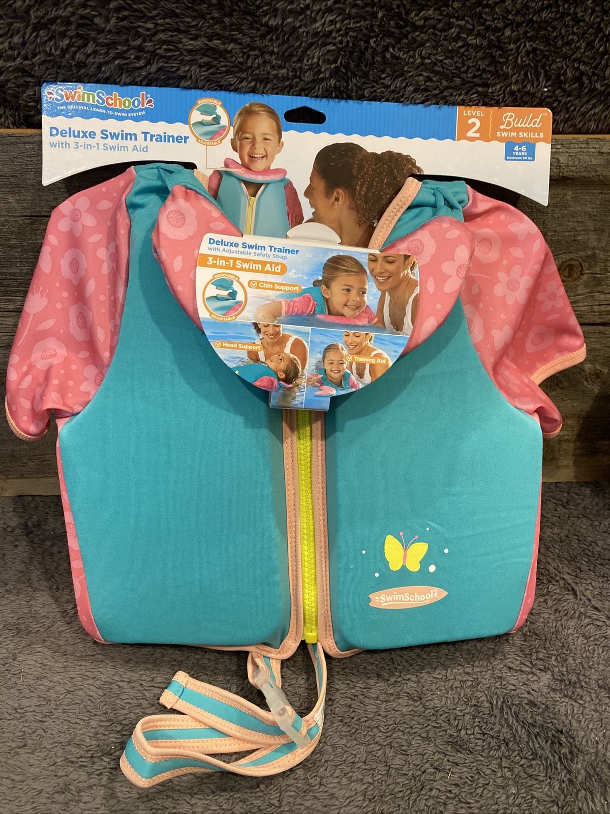 SwimSchool Deluxe Swim Trainer Level 2 up to 50 pounds 3 In 1 Brand New!