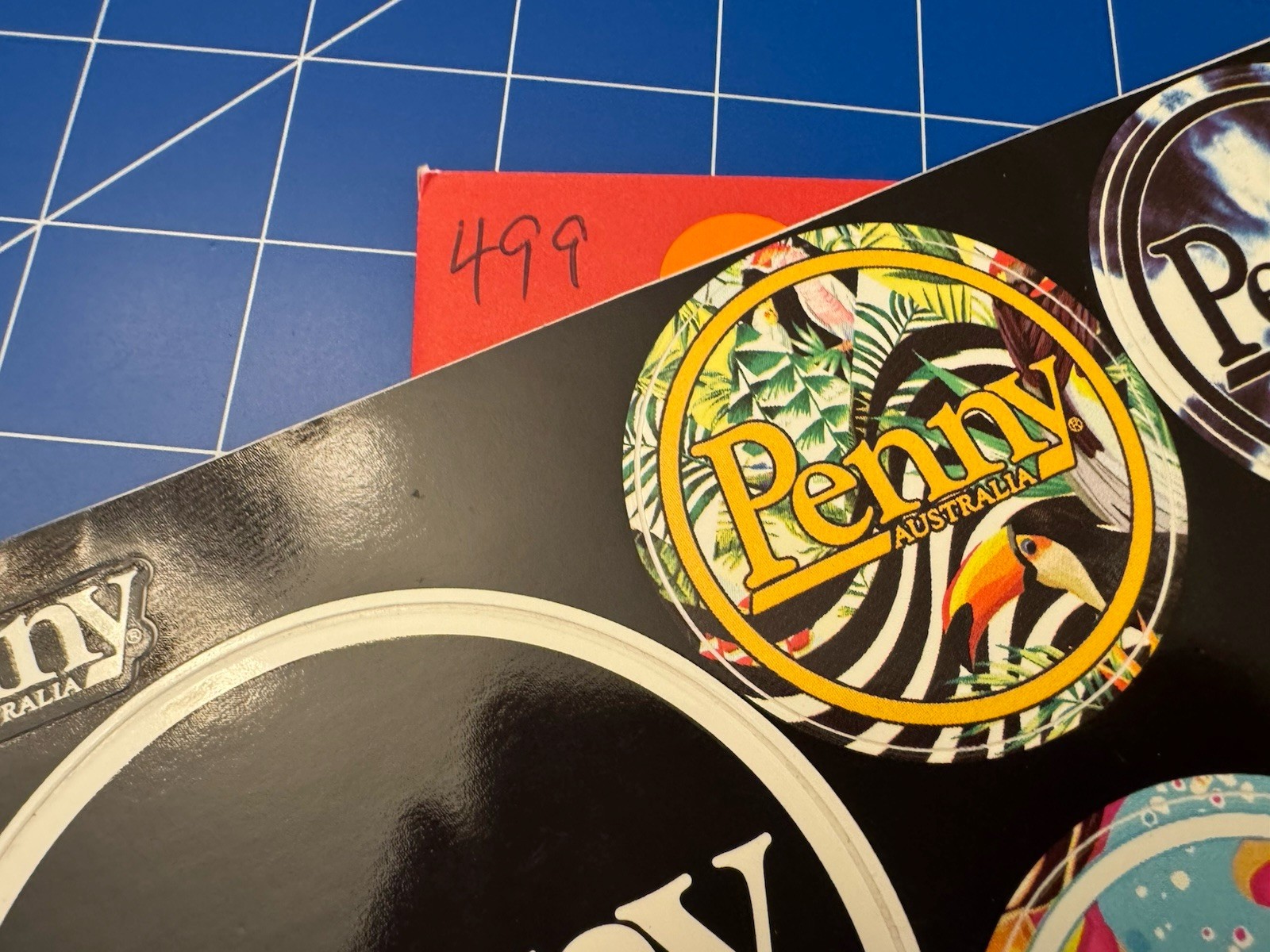 PENNY AUSTRALIA Glossy 6 Vinyl STICKER Sheet Skateboard Colorful Ephemera