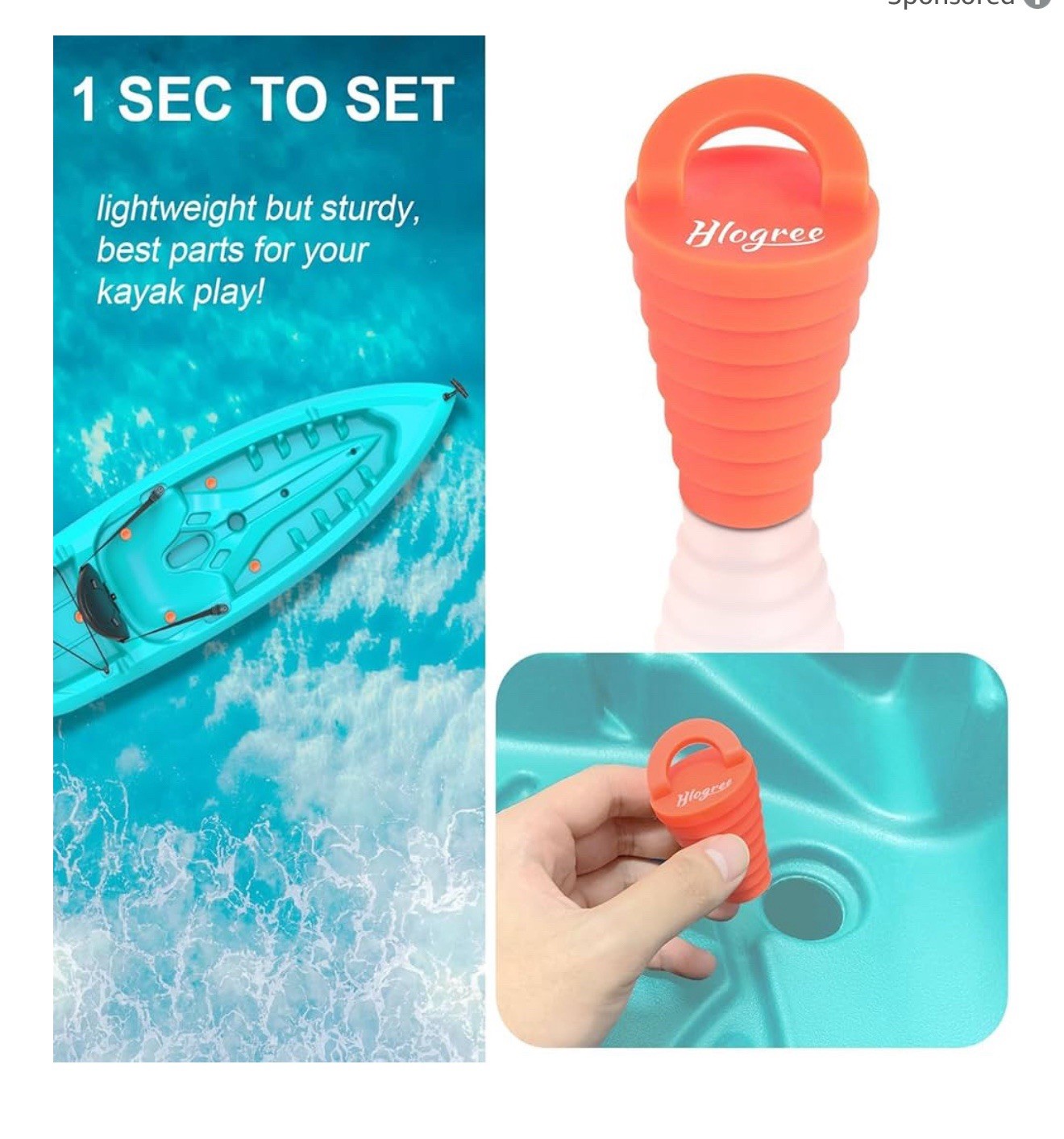 Hlogree 14 PCS Kayak Orange Silicone Scupper Plug Fits 0.82″ to 1.51″‘ Holes