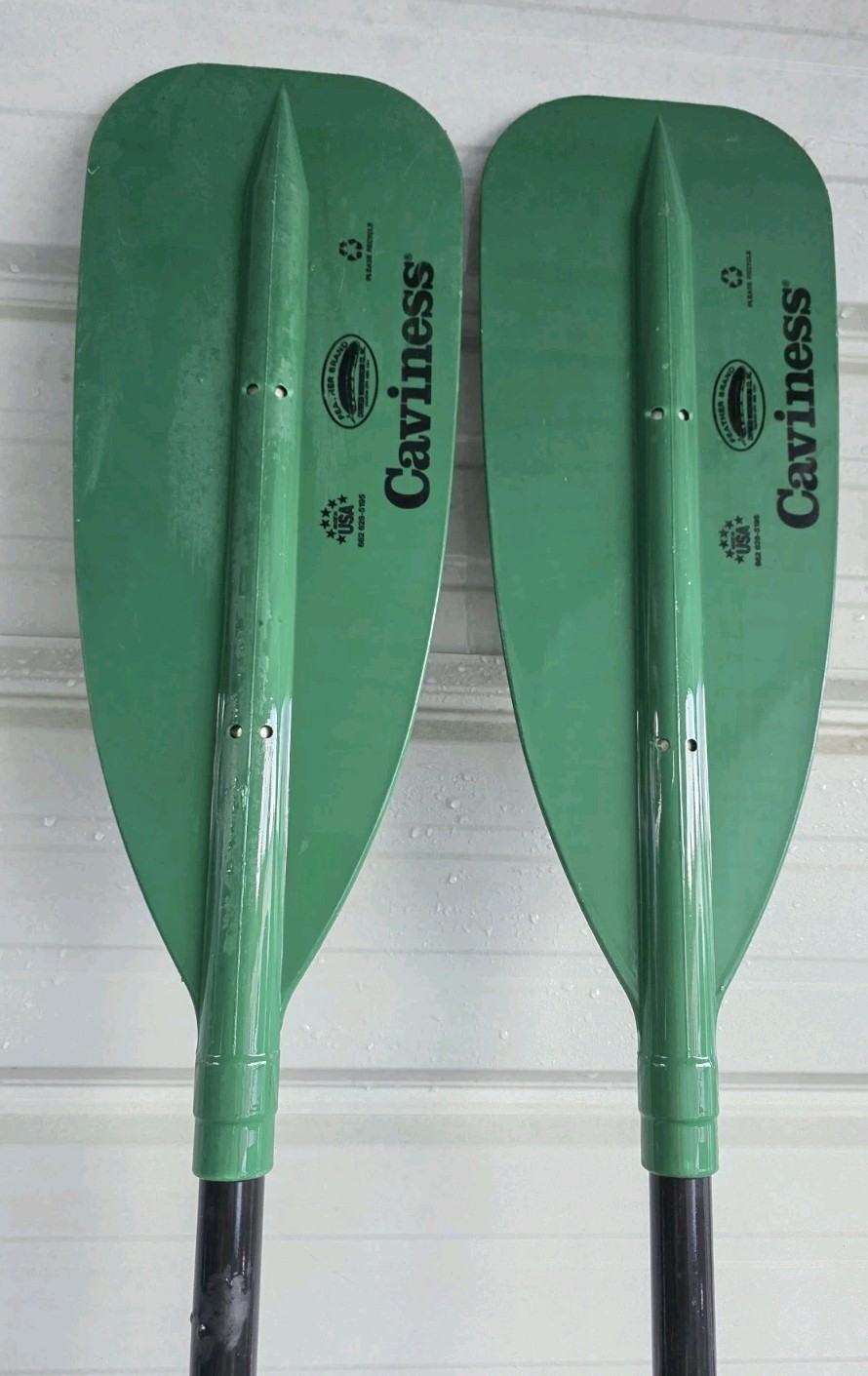 2 Dual Tip Caviness Feather Brand 7.5ft Kayak, Canoe Paddles