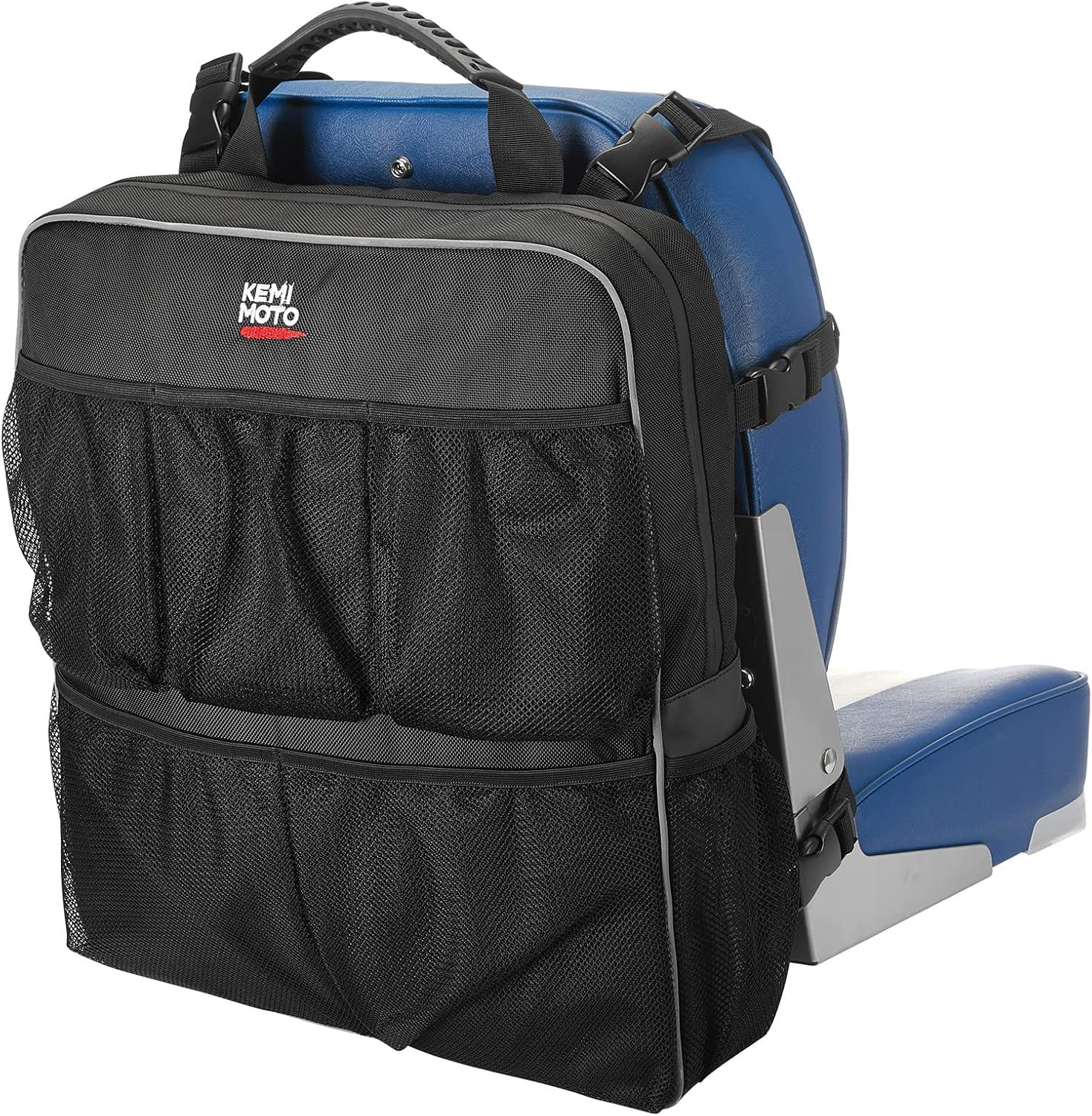 Boat Storage Bag, Boat Seat Backpack Boat Storage Organizer with Mesh Pockets, W