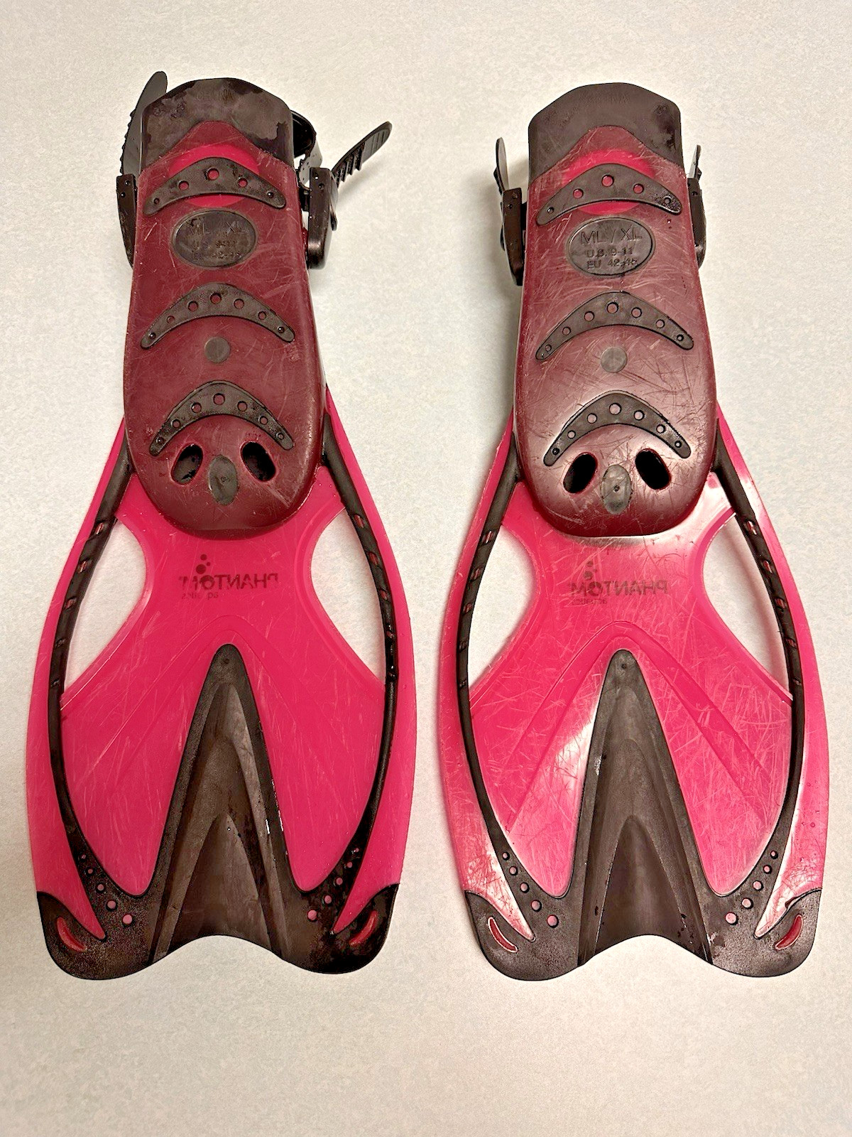 Snorkeling Swim Fins Pink Phantom Aquatics Adjustable ML/XL US 9-1 1/ EU 42-45