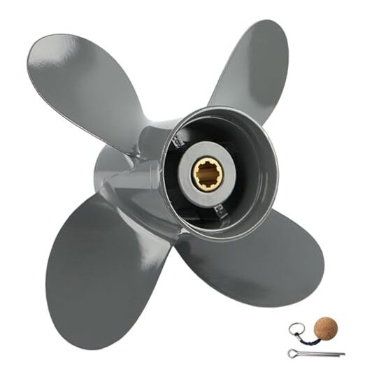 OEM Upgrade 9 1/4×10,4-Blade Aluminum Boat Motor Propeller for Honda/Yamaha 8