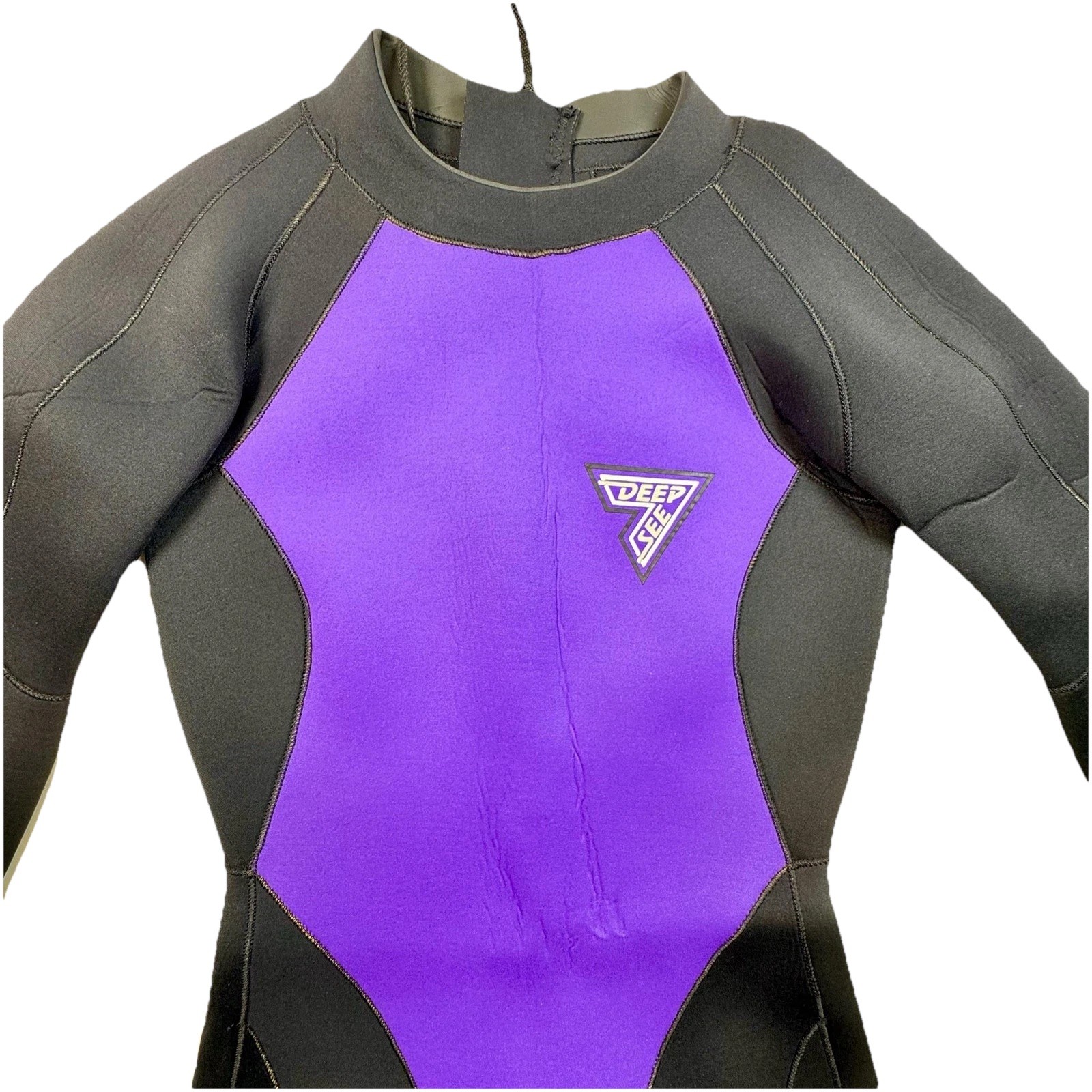 Deep See Power Flex 5/4/3mm Wetsuit Full Sleeve Black Purple Surf Dive Suit