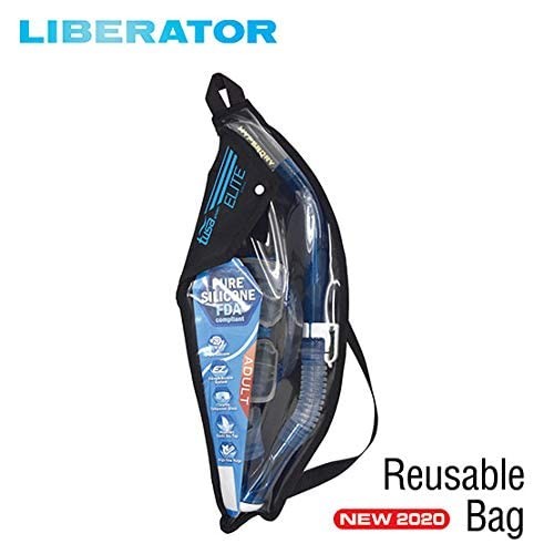 TUSA Sport Adult Liberator Mask and Snorkel Black/Black (w/reusable bag)