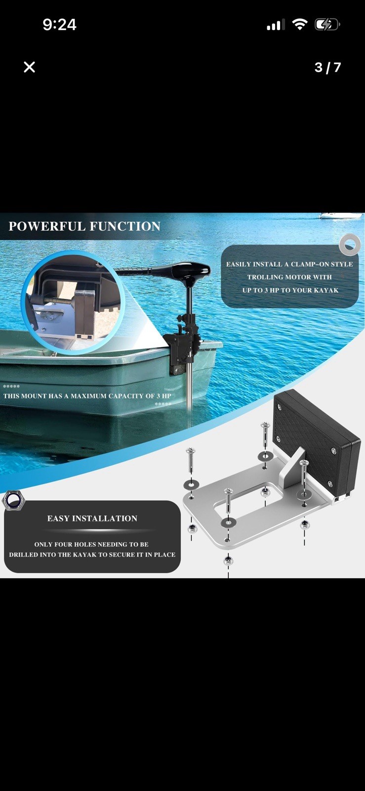 Universal Transom Trolling Motor Mount for Kayaks/Kayak Motor Mount, Universa…