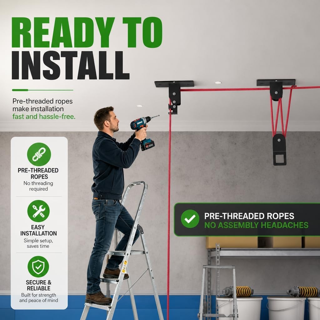 TRUSOON 2026 Heavy Duty Canoe Hoist 250lb Ceiling