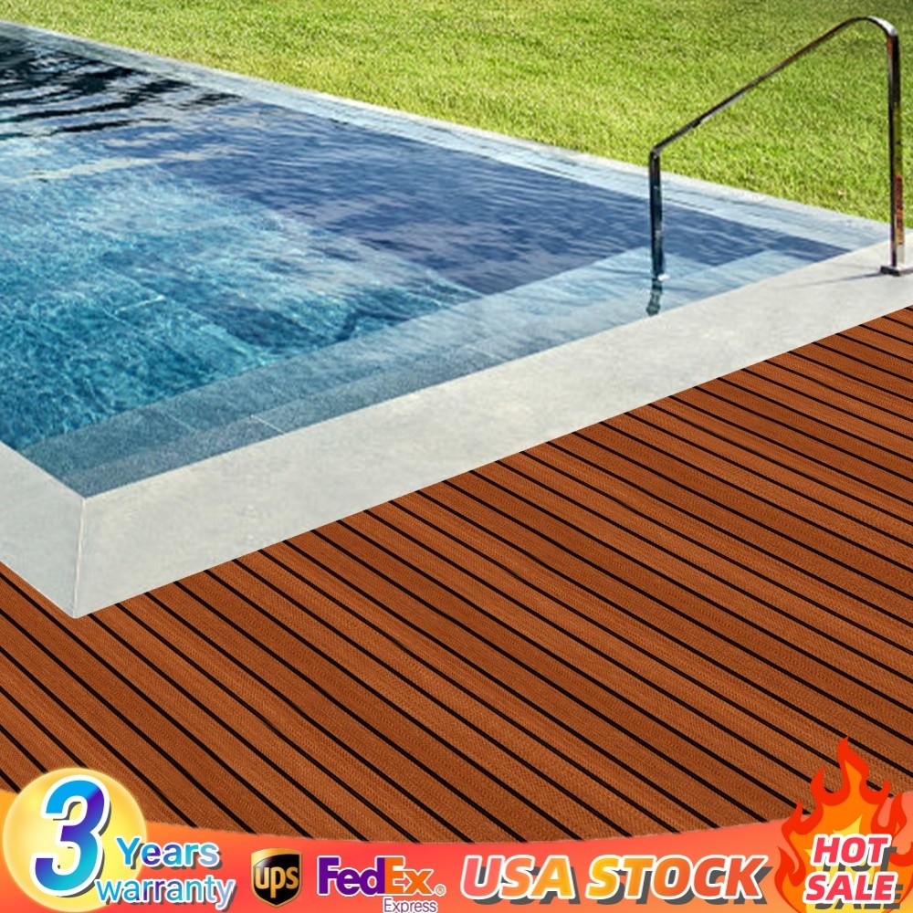 EVA Foam Faux Teak Decking Sheet Sea Deck Yacht Mat 95″ Marine Boat Flooring Mat