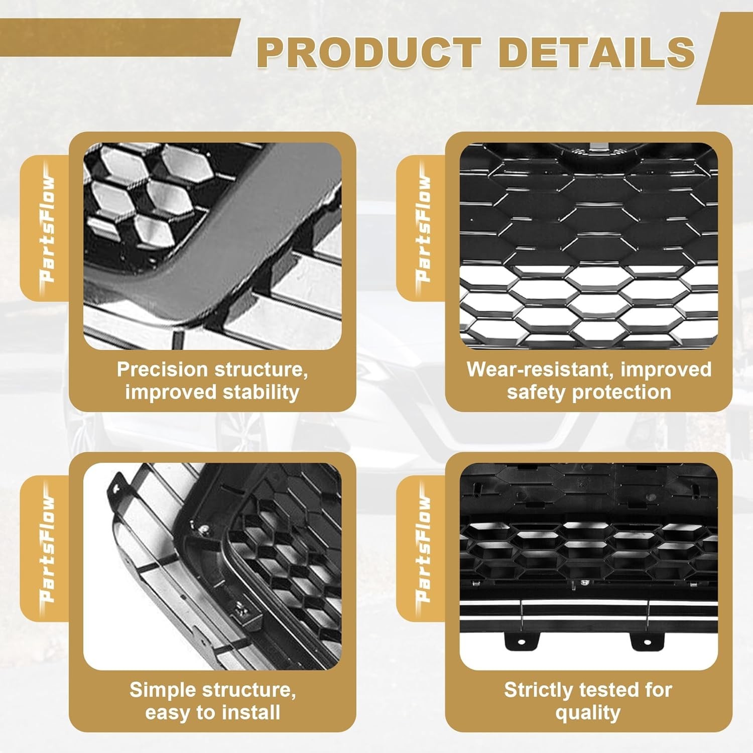 Front Upper Bumper Grille Hood Mesh Grill Assembly Compatible with 2019 2020 202