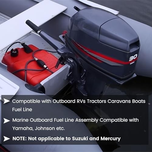 5/16″ 8mm Fuel Line Assembly, 6.8FT Marine Outboard Boat Motor RVs Fuel Gas