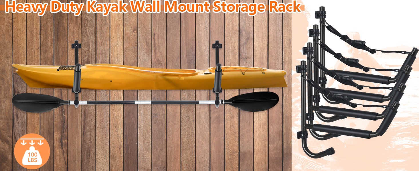 Kayak Storage Rack,Kayak Wall Mount,Heavy Duty Kayak Rack for Garage,Folding