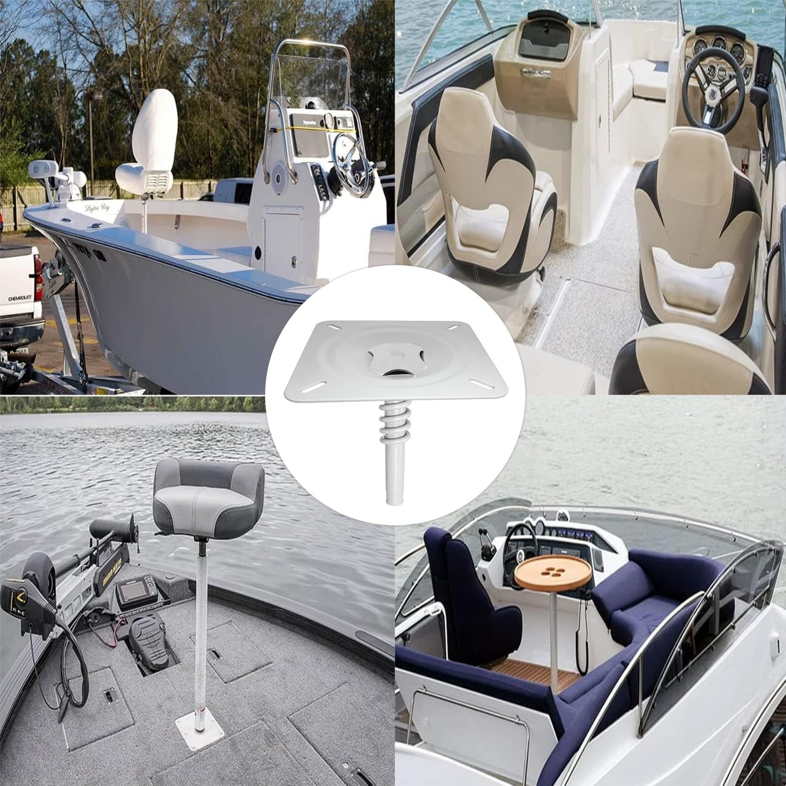 Boat Seat Base Pedestal Boat Seat Pin Mount Plated for 3/4″ Marine Pedesta