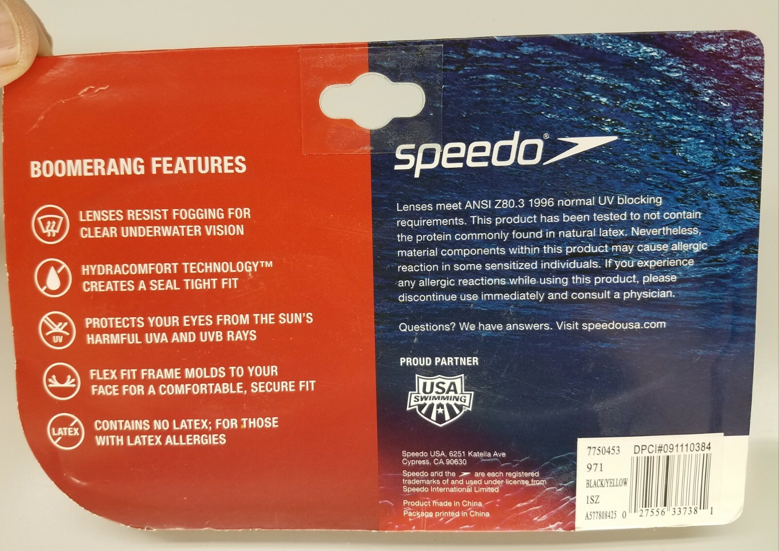Speedo Goggle Boomerang Glide Print Adult Kids Soft Hydracomfort SEALED CHOICE