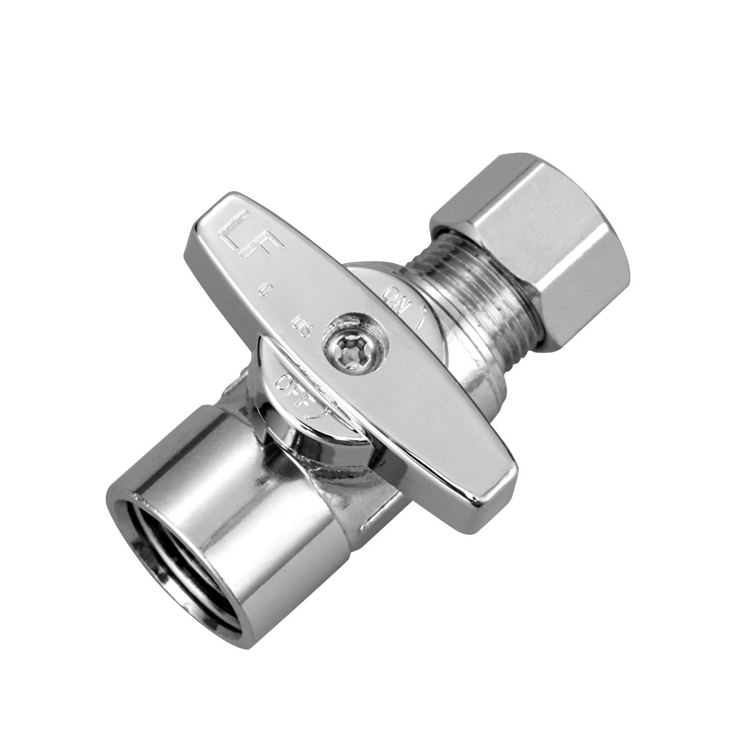 2 Pack Premium Brass Chrome plated 3/8″ FIP Female Thread x 3/8 Inch OD Compr…
