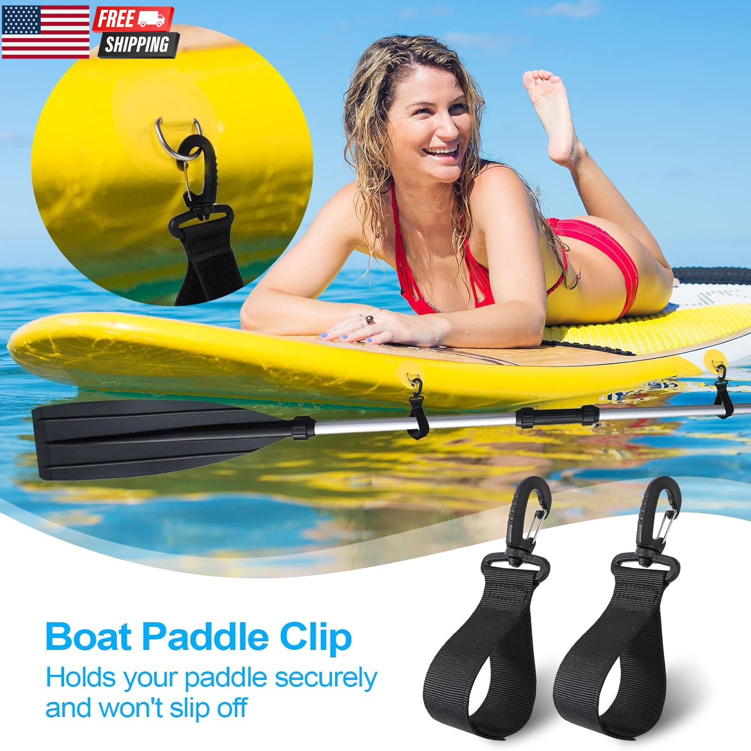 Upgraded Kayak Paddle Holder, Board Accessories, Inflatable Boat Storage, Set of