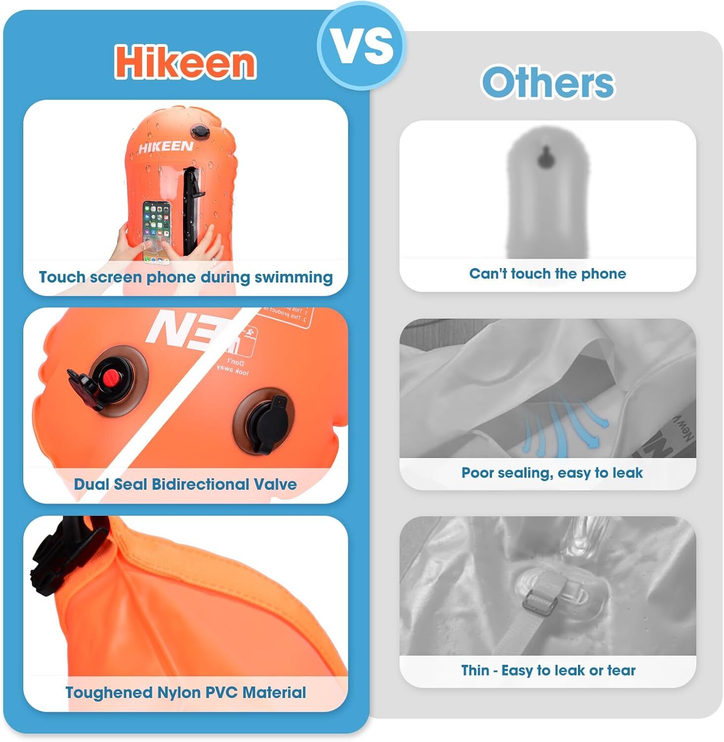 Swimming Buoy Tow Floats for Open Water Swimming, Swim Buoy Dry Bag Phone Case